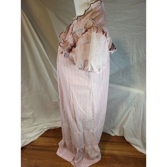 VTG  Sun Babies Honolulu Hawaii Long Pink MuuMuu  Small Size hippy bohu‎ - Picture 5 of 6